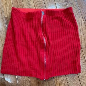 Urban Outfitters Zip Up red mini skirt, M, NWOT